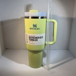 Stanley FlowState Quencher H2.0 Tumbler 40oz Straw Citron Water Bottle Green NIB